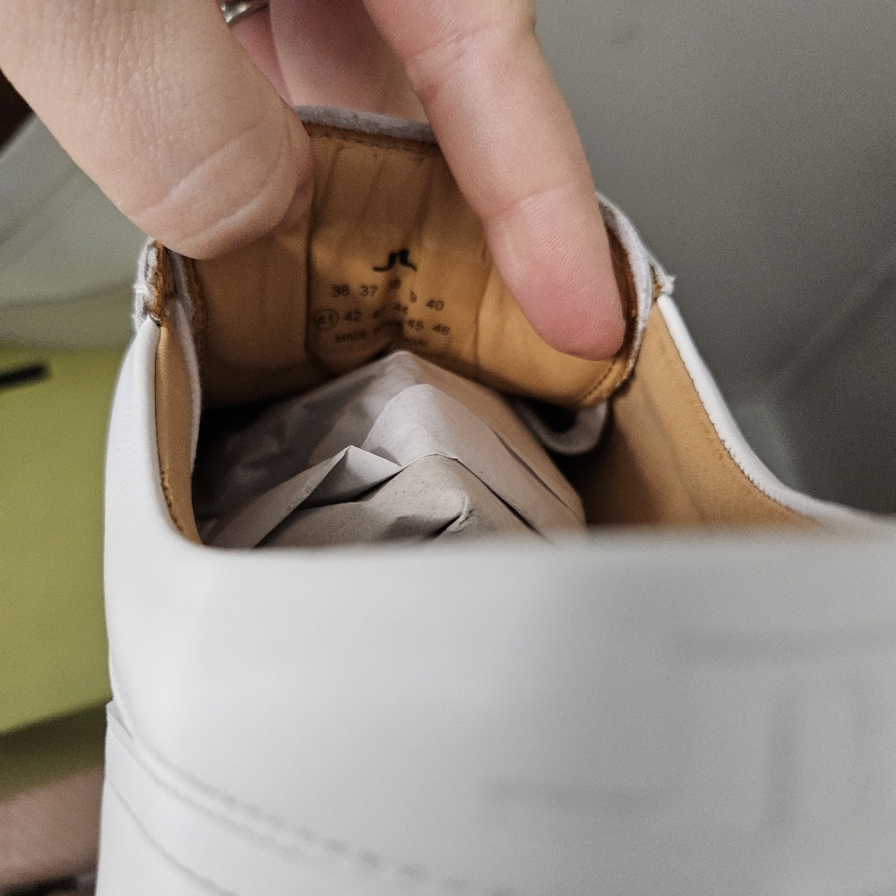 NEW J.Lindeberg Art Tennis Leather Sneaker White Neutral Classic Golf 41 US 8.5 - Picture 10 of 13